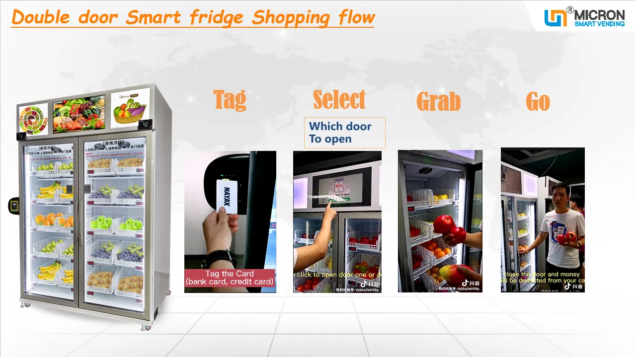 smart fridge vending machine shopping flow