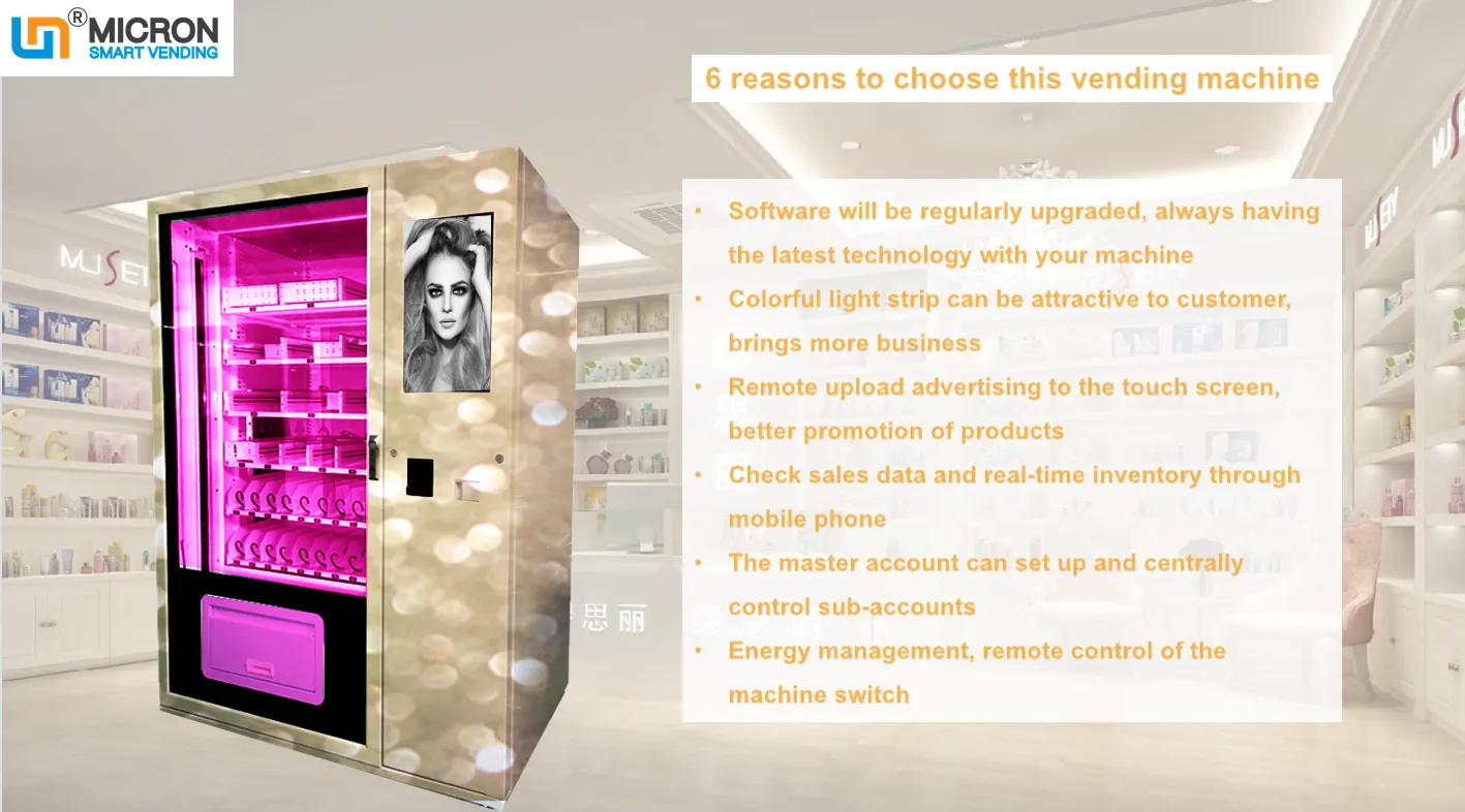 beauty vending vending machine with advertising screen