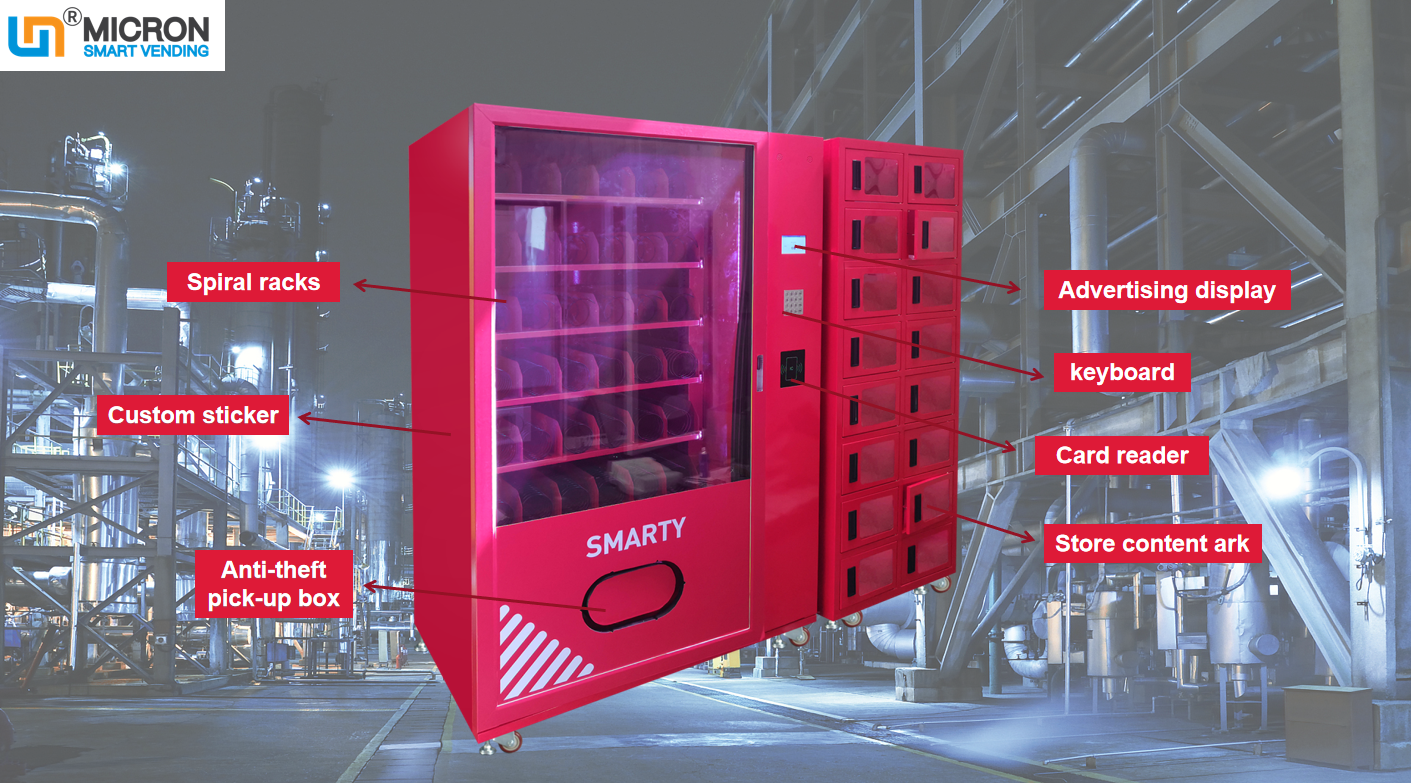 snack combo vending machine card reader