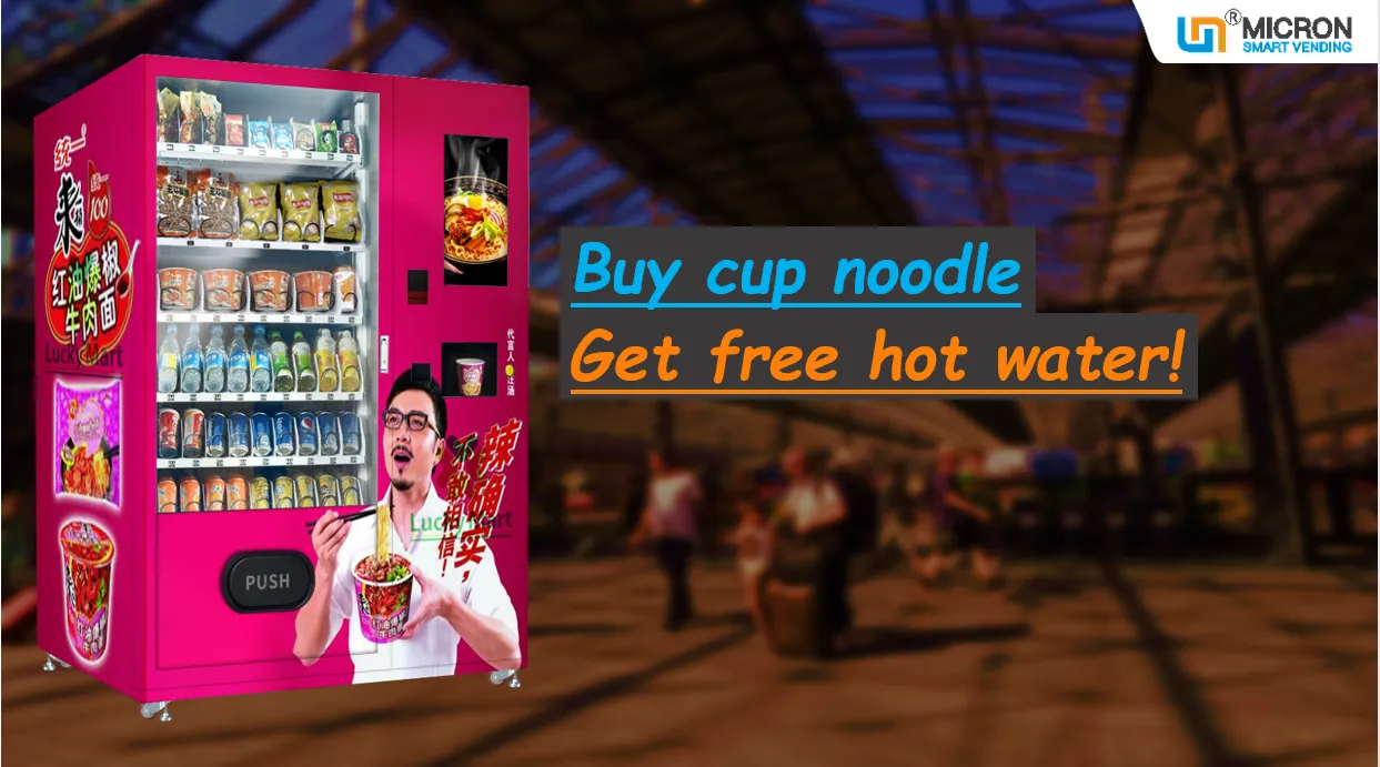 instant cup noodles vending machine with hot water