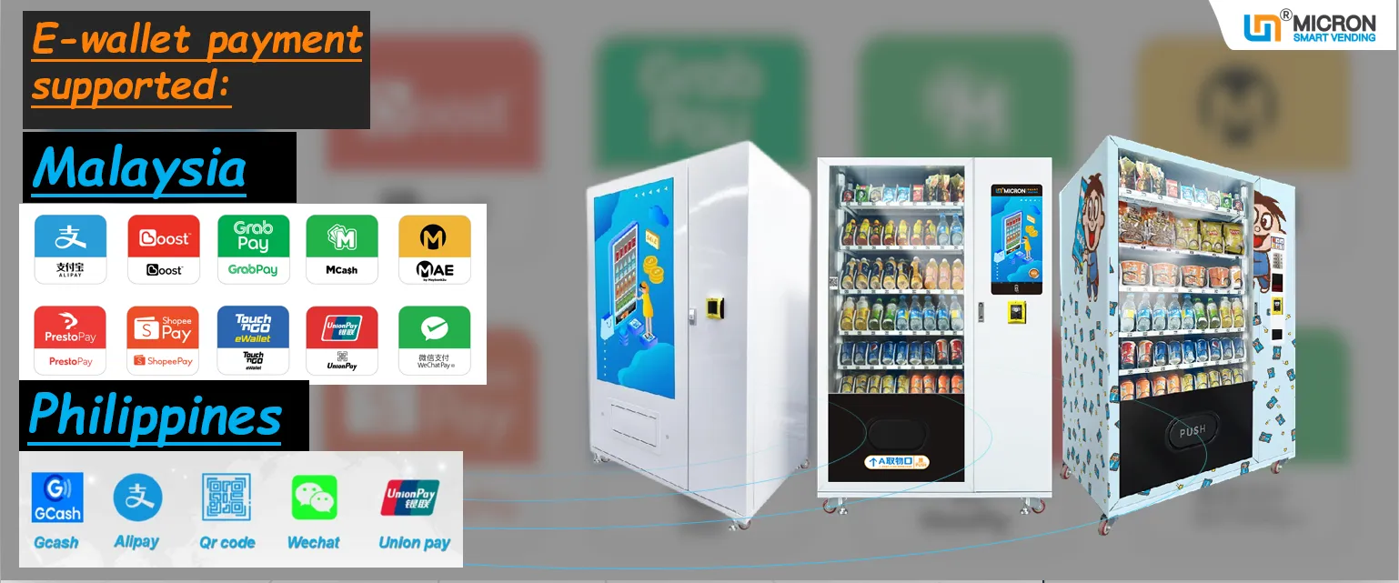 snack and drink vending machine touch screen