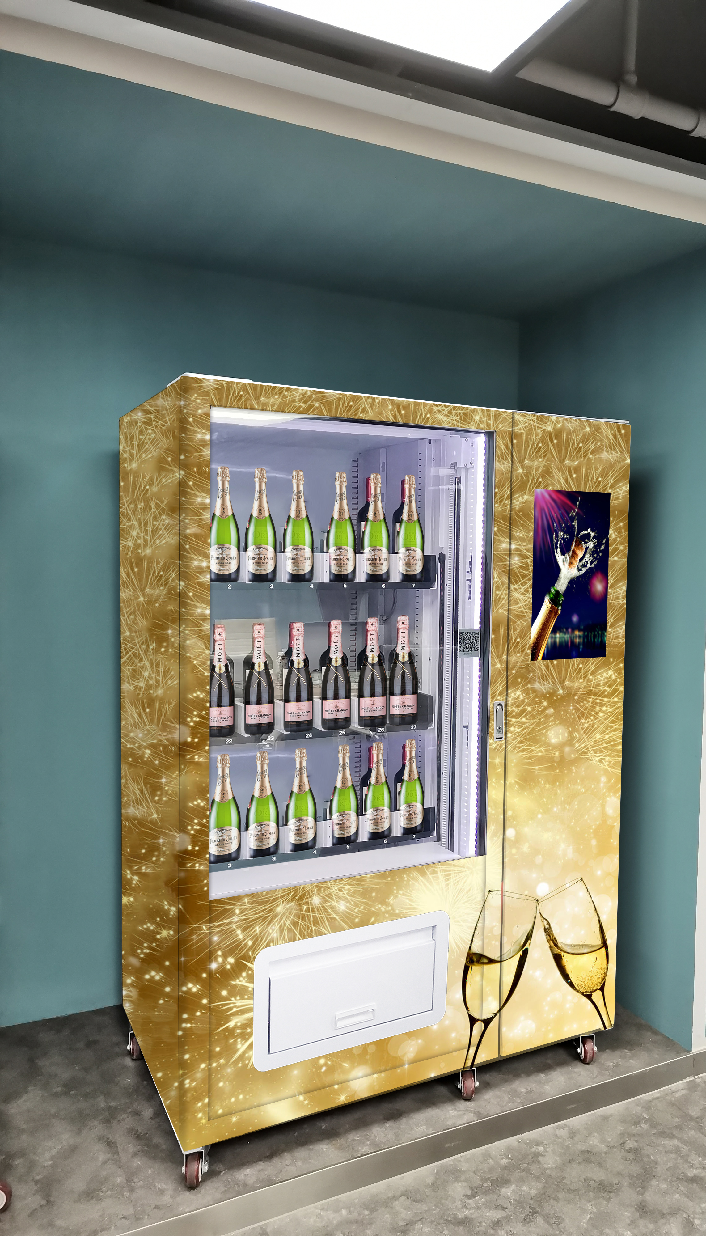 champagne vending machine with age verification