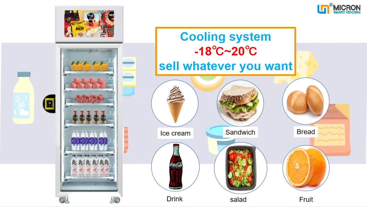 Snack and drink vending machine, cooling vending machine, touch screen vending machine