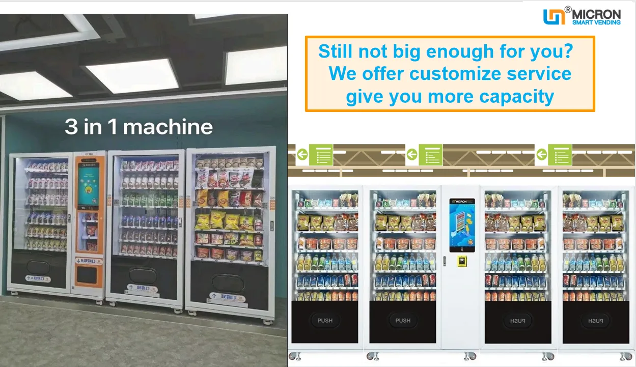 Big capacity vending machine with touch sreen sale snack and drink