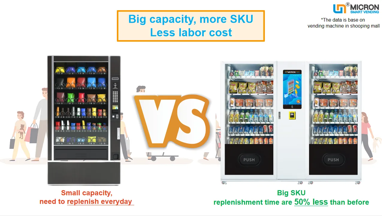 Big capacity vending machine with touch sreen sale snack and drink