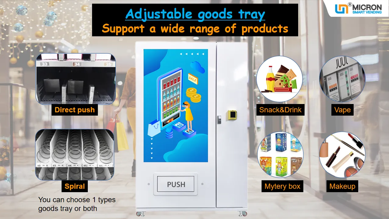 big touch screen vending machine to sell snack and drink