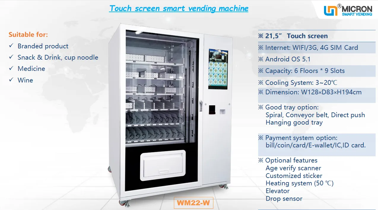 snack drink vending machine Micron smart vending machine