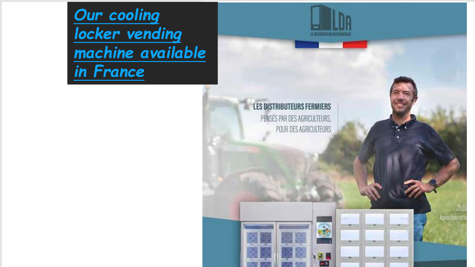 Cooling locker vending machine for selling fruit vegetable egg vending machine in unmanned retail store in France, micron smart vending machine manufacturer