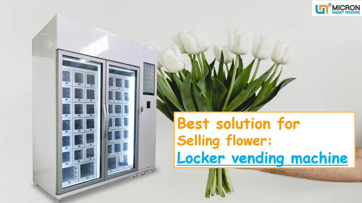 flower vending machine, 22 inch touch screen, cooling locker