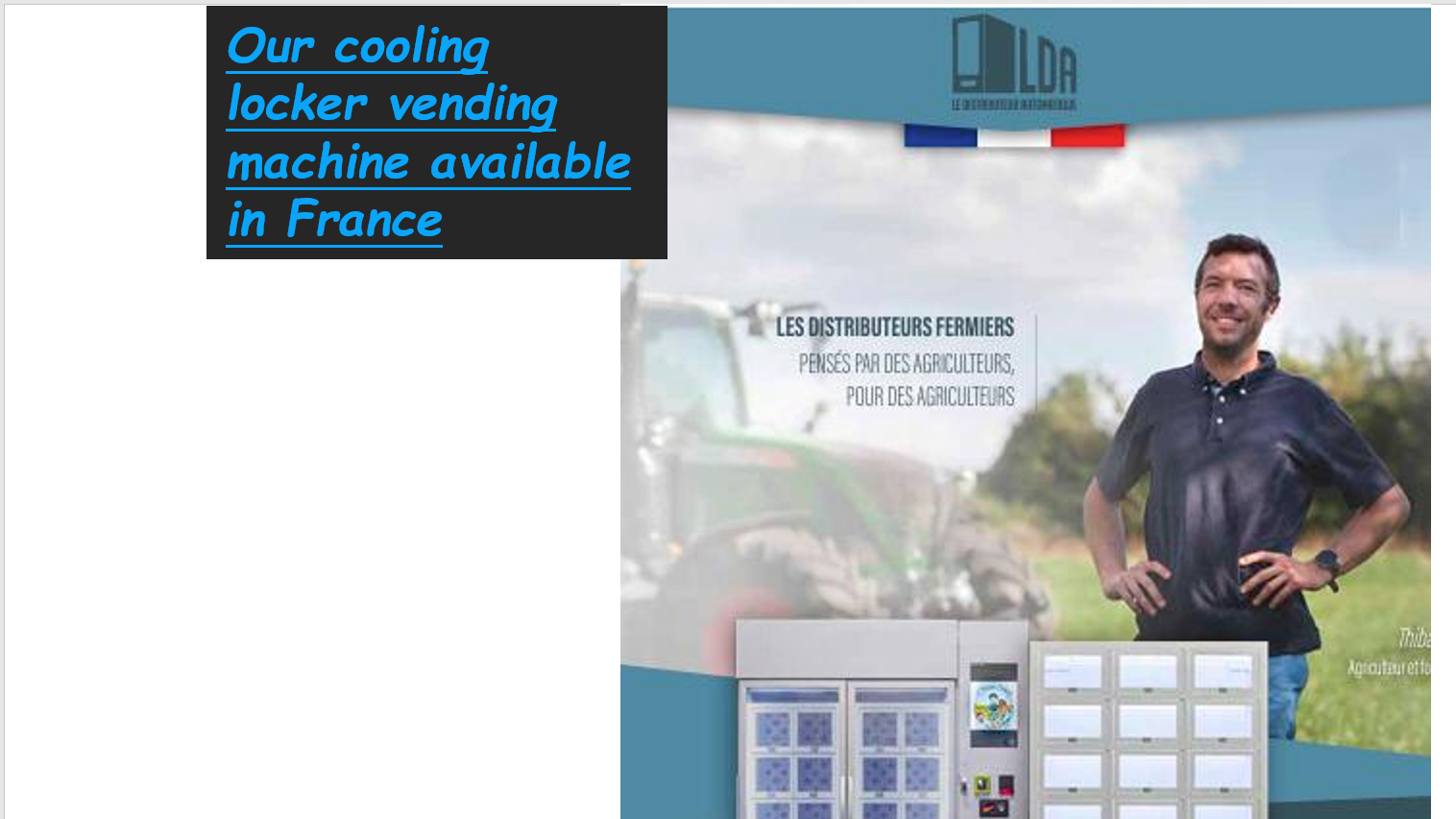 Cooling locker farm product in France