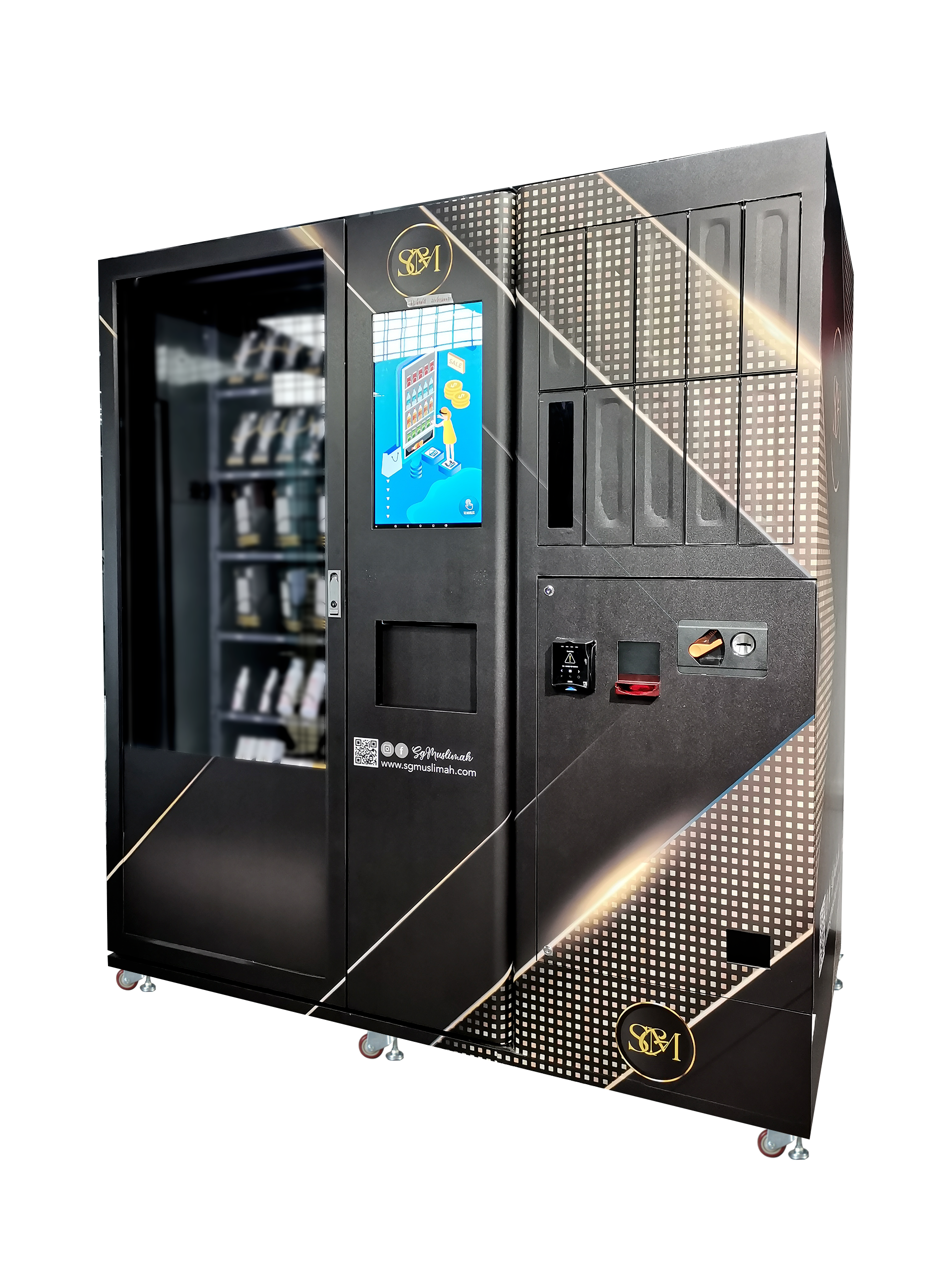 Mystery/gift box vending machine cooperate with Benz