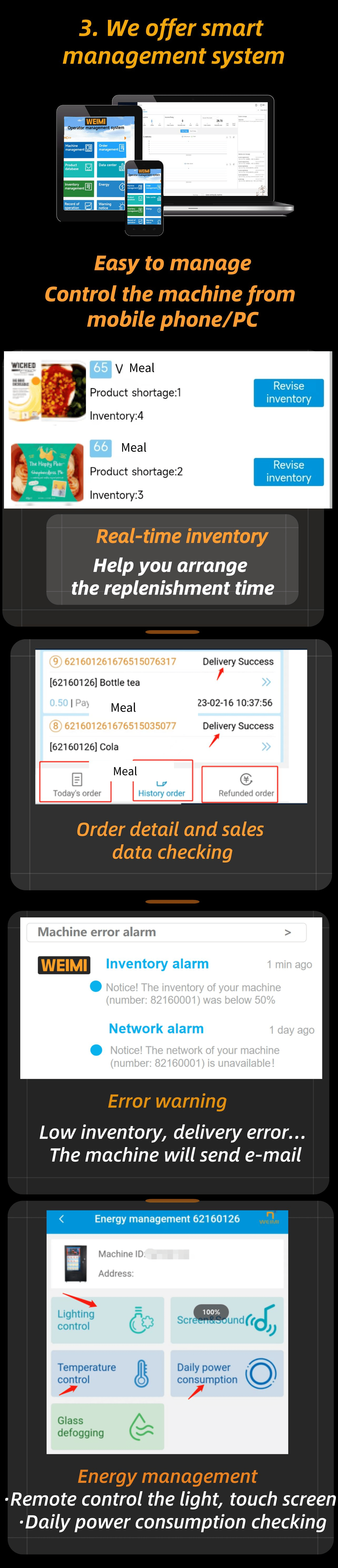 The third reason is our machine with smart management system that can help operator improve operation efficiency.