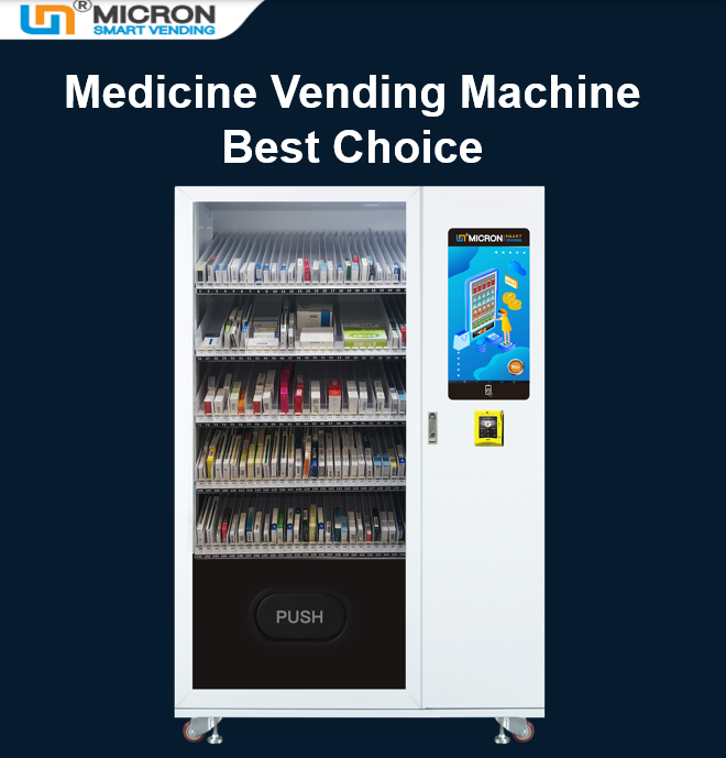 Micron smart medicine vending machine with cooling system and remote management, it can hold 600~800 medicine, vending machine for selling PPE drug