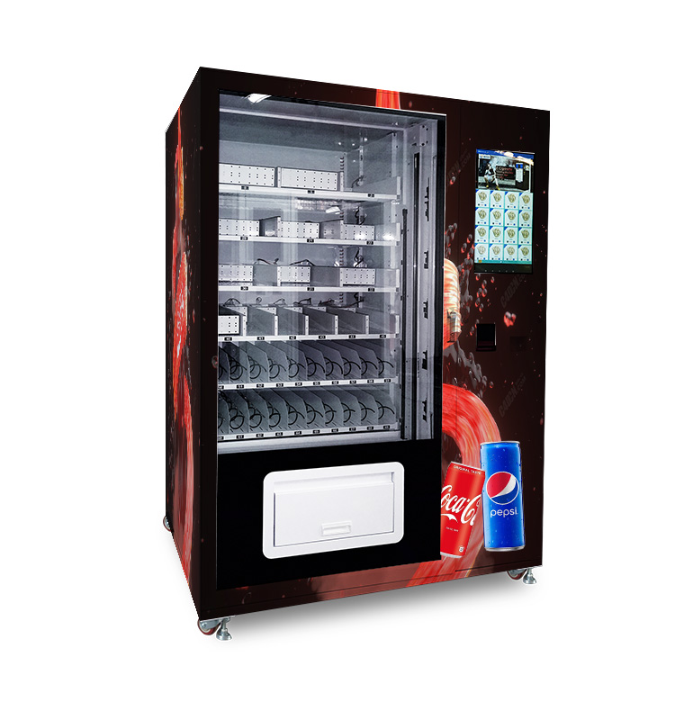 Hot meal and snack drink vending machine in South Korea. Micron Smart Vending