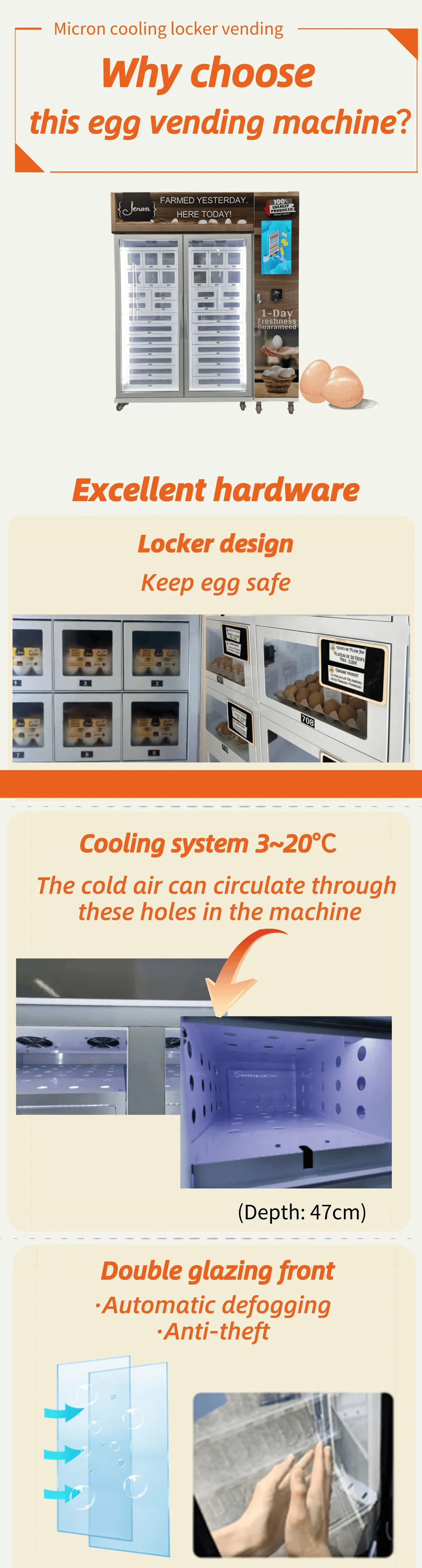 why choose weimi Egg Cooling Locker Vending Machine with 22-inch Touchscreen and Card Reader