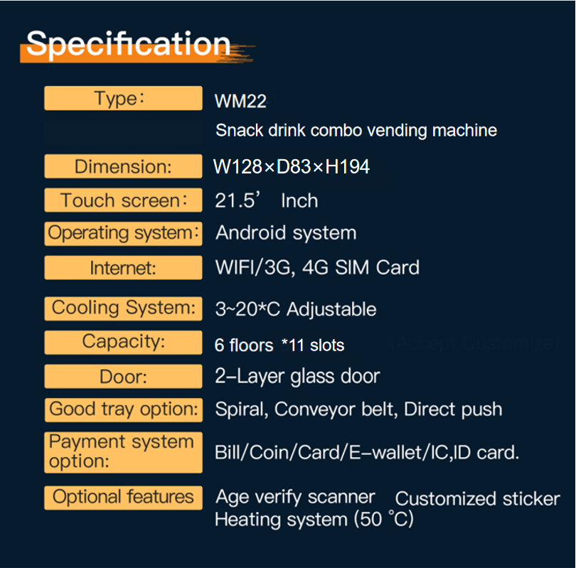 30% Extra capacity, Slave box also sell. smart snack drink combo vending machine with card reader big capacity and cooling system