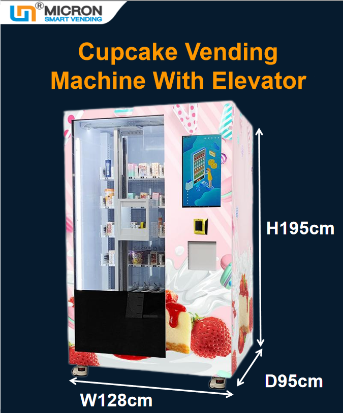 Elevator type cupcake salad box vending machine with auto open door