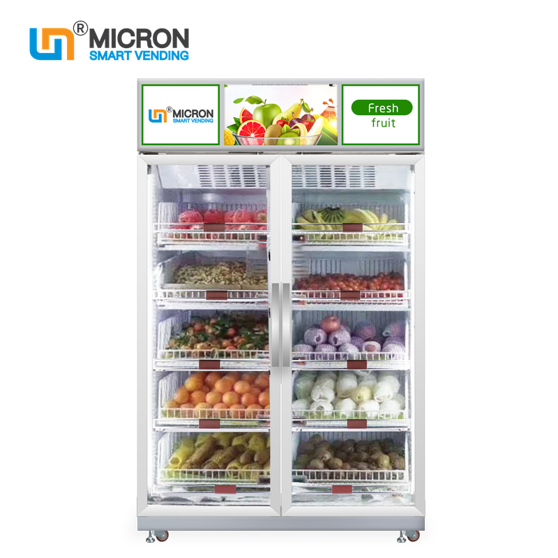 Micron farm produce vending machine can sell vegetable, egg, meat and snack drink micron smart fridge vending machine supplier and manufacturer