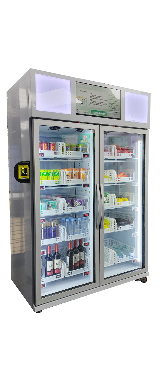 Micron farm produce vending machine can sell vegetable, egg, meat and snack drink micron smart fridge vending machine supplier and manufacturer