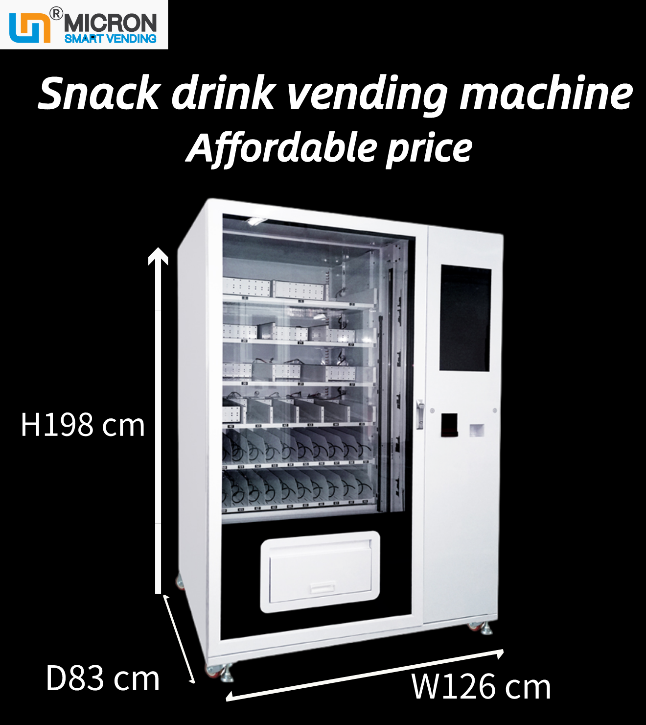 snack drink vending machine with card reader, it has different good trays to sell many kinds of products in one machine, combo vending machine
