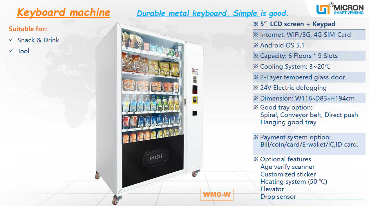Snack drink vending machine to with keyboard Azerbaijan Micron Smart Vending