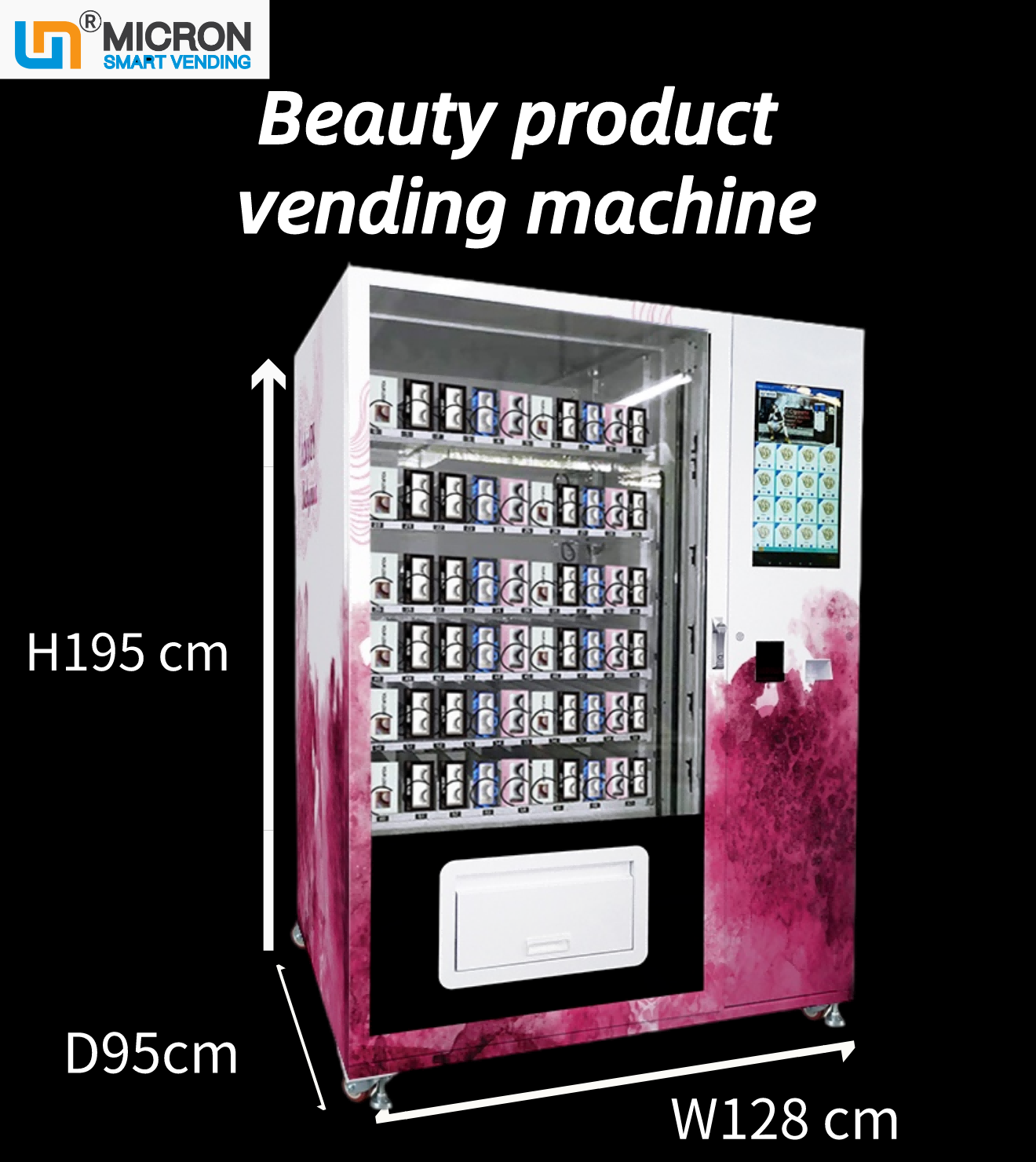 micron smart nail eyelash vending machine for sale, support to customize cosmetic vending machine