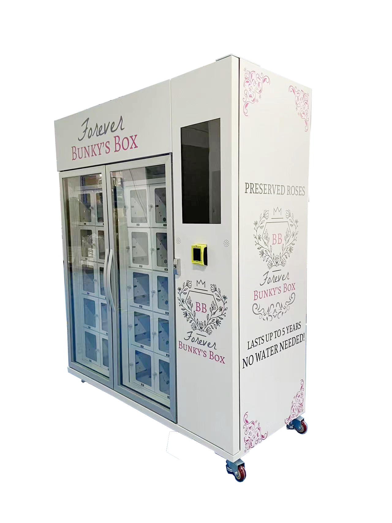 Fresh Flower vending machine with cooling locker keep flower fresh, locker size customizable, can sell Bouquet