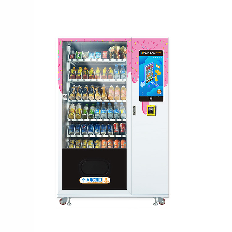 Micron smart snack and drink combo vending machine with touch screen, card reader and E-wallet Accpet customization