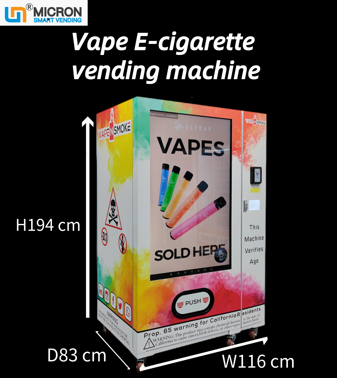 touch screen vending machine
