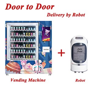 2022 New Desgin Vending machine + Robot. New unattended retail order from mobile, Snack and drink will goes to you.