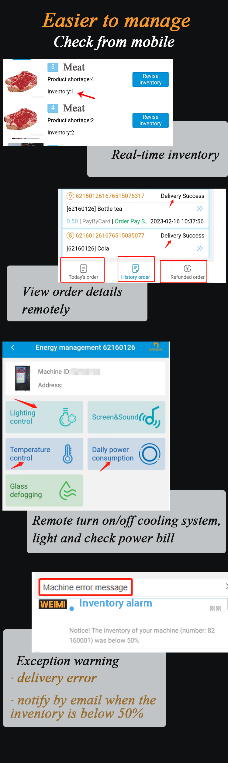 Microm smart vending company have developed smart software system to help operator to manage their business and control the vending machine.