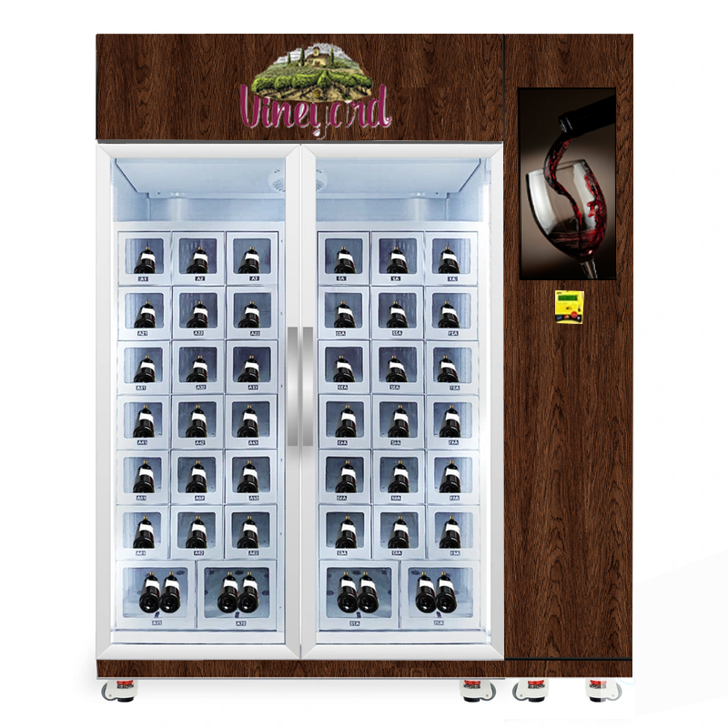 Micron smart wine vending machine with cooling system equipped with remote-controlled system and age verify, suitable for selling wine champagne beer
