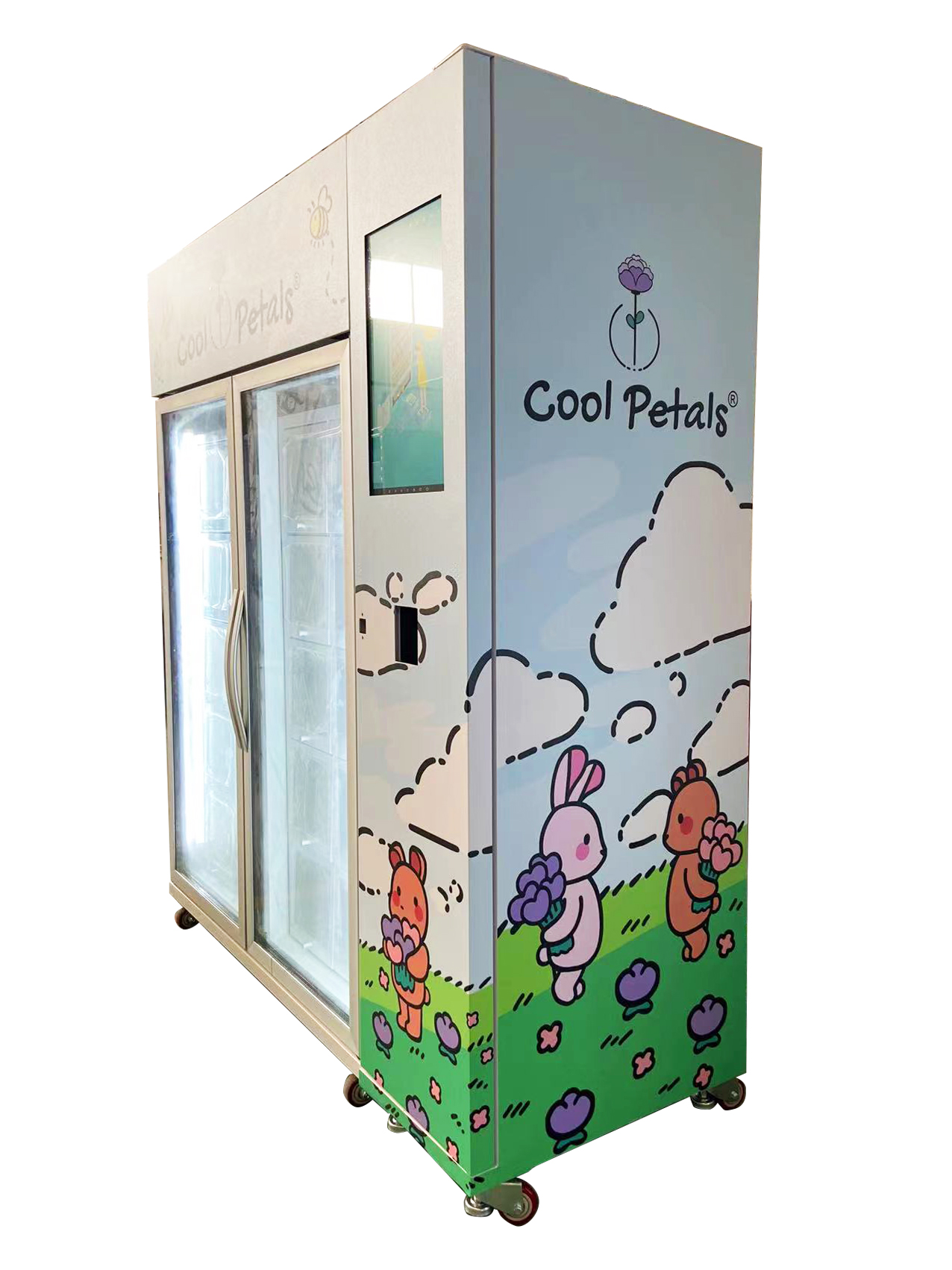 Fresh Flower vending machine with cooling locker keep flower fresh, locker size customizable, can sell Bouquet