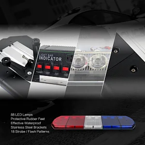 LED-8208 1.2M amber red blue white color emergency led warning lightbar