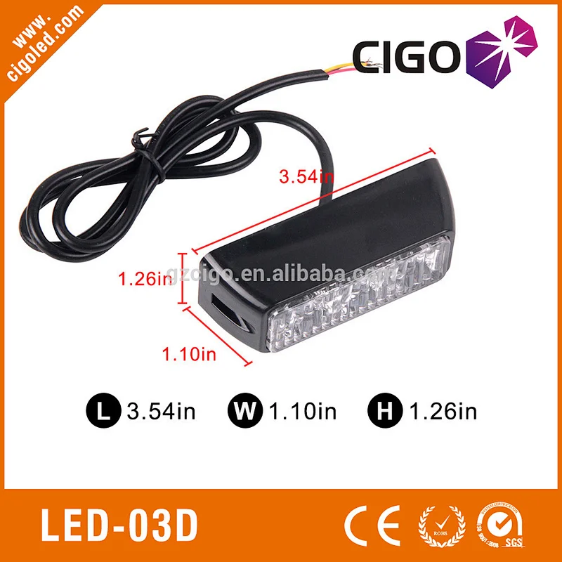 LED-03D led surface mount strobe light mini led warning light 12V 3W strobe flash led warning light