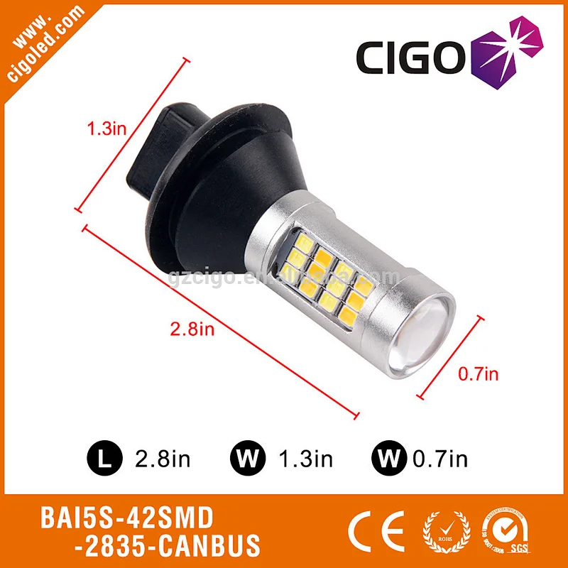 12-24V Truck led tail light ba15s-45SMD-2835-Canbus driving and turn Features white and amber color accessories car tail light