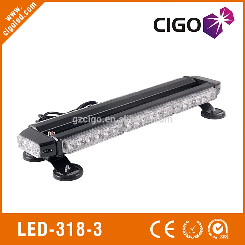 LED-318-3 red led emergency lights 12V magnetic mount light bar 42W led amber strobe light