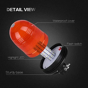 LED-03R-5  Amber LED 80-5730 high quality led beacon strobe warning lights  With Support  For agricultural tractor