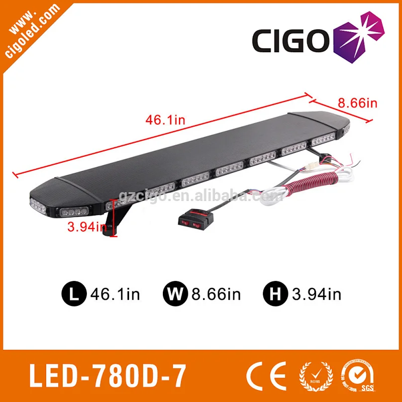 LED-780D-7 high power police emergency led light bar 12-30V light bar 324 W yellow white vehicle car truck emergency