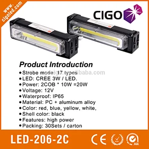 LED-206-2C LED 2 pcs a set with controller Strobe Light LED Light 12-24V 12W led emergency grill lights