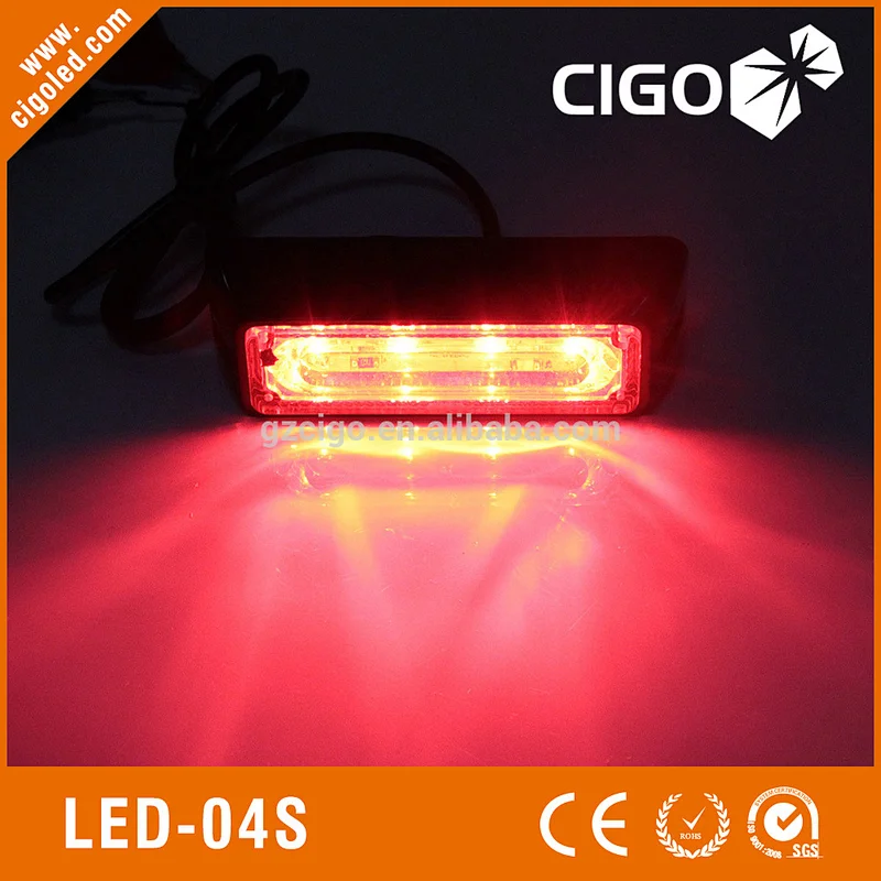 LED-04S car lights led PC lens green led warning strobe light 12v 4W led emergency light