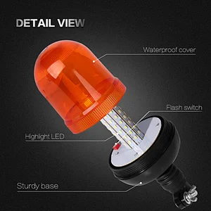 LED-03L-4  Amber LED 80-5730 led safety beacon lights  With Support  For Crane