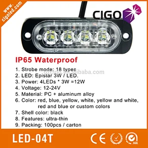 2835LED surface mount led strobe flashing lights for vehicles LED-04T-1 easy installation amber and white emergency lights