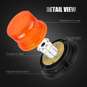 LED-021 EMARK R65 Certification Amber LED 24-3030 LEDS Strobe Emergency Beacon Light For Engineering Vehicle
