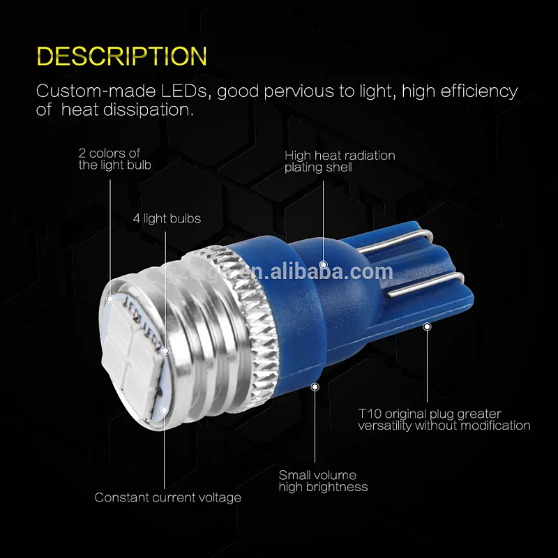 T10-4SMD-3030 bulb t10 12V automotive led lights t10 led white