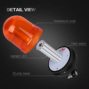 LED-03X-4  Amber LED 80-5730 LEDs car beacon lights  With Support  For Crane