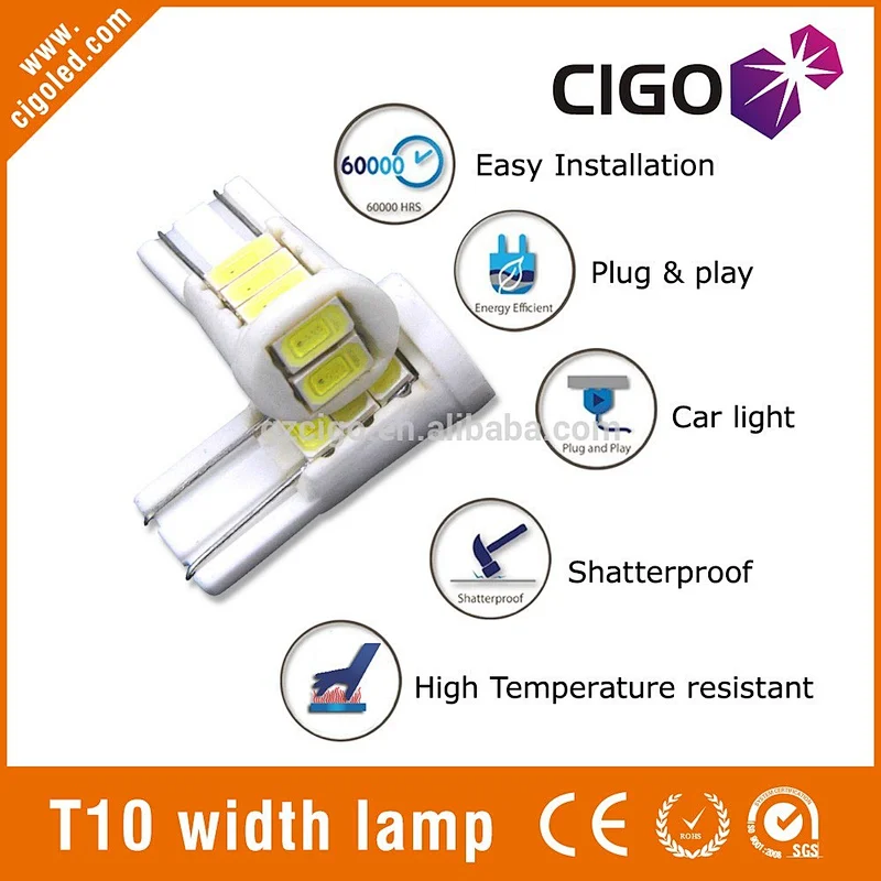 2016 High Power T10 8SMD 5730LED 5w5 canbus auto led bulb for automobile
