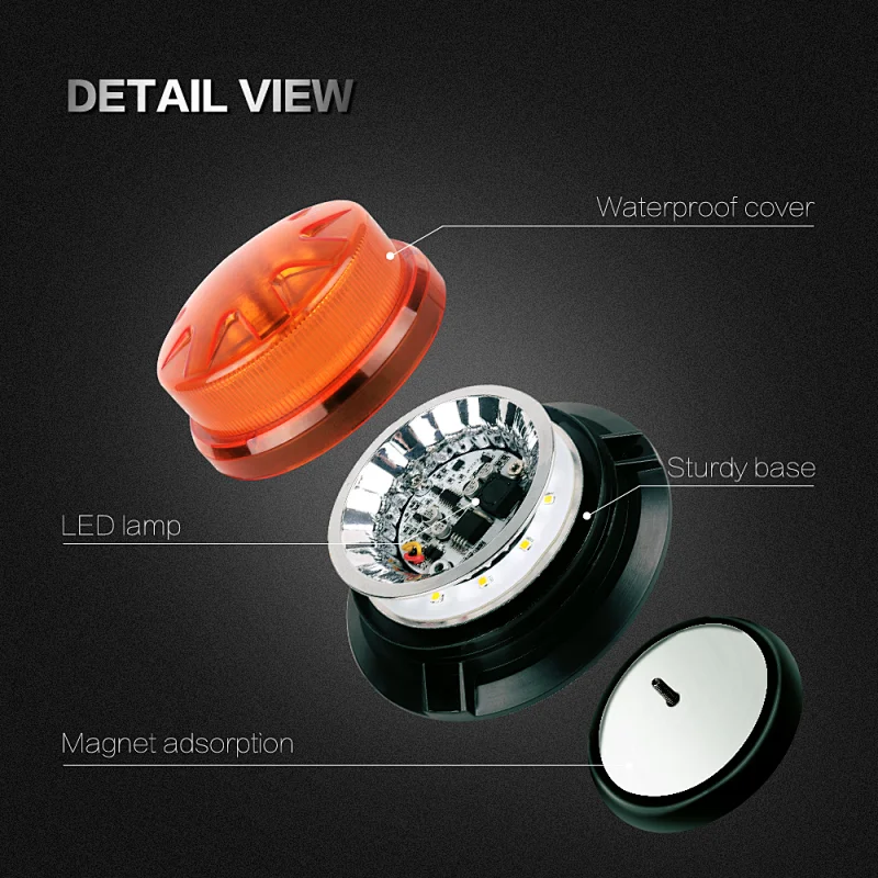 New Style LED-015 24SMD 3030 Ultra-thin amber revolving led beacon warning light