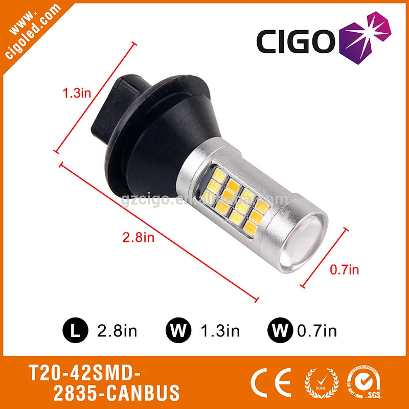T20-42SMD-2835-CANBUS Tail Light 12v Led Light 12smd 50w 60w,12smd 50w 60w And High Lumen T20 W21/5w 7443 Led