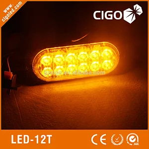 Hot LED-12T-1 emergency strobe lights for trucks 12 pcs 2835LED amber led light bar suppliers led flashing lights for vehicles